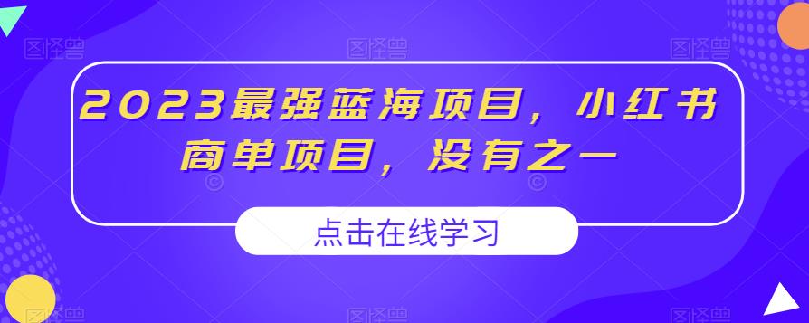 2023最强蓝海项目，小红书商单项目，没有之一【揭秘】-天天项目库