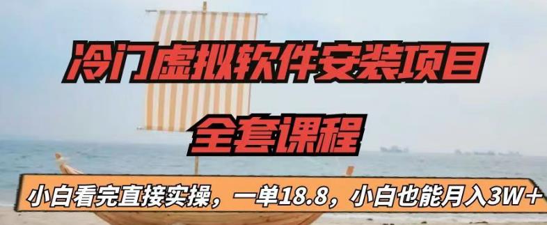 冷门虚拟软件安装项目，一单18.8，小白也能月入3W＋【揭秘】-天天项目库