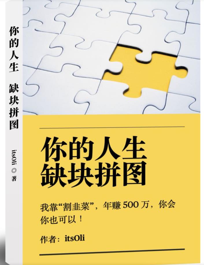 某高赞电子书《你的人生，缺块拼图——我靠“割韭菜”，年赚500万，你会你也可以》-天天项目库