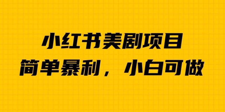 外面卖1980的小红书美剧项目，单日收益1000＋，小众暴利的赛道【揭秘】-天天项目库