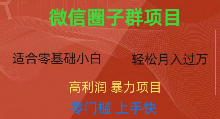 微信资源圈子群项目，零门槛，易上手，一个群1元，一天轻轻松松300+【揭秘】-天天项目库