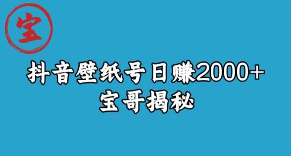 宝哥抖音壁纸号日赚2000+，不需要真人露脸就能操作【揭秘】-天天项目库