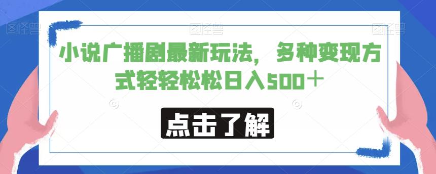 小说广播剧最新玩法，多种变现方式轻轻松松日入500＋【揭秘】-天天项目库