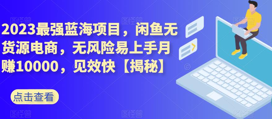 2023最强蓝海项目，闲鱼无货源电商，无风险易上手月赚10000，见效快【揭秘】-天天项目库