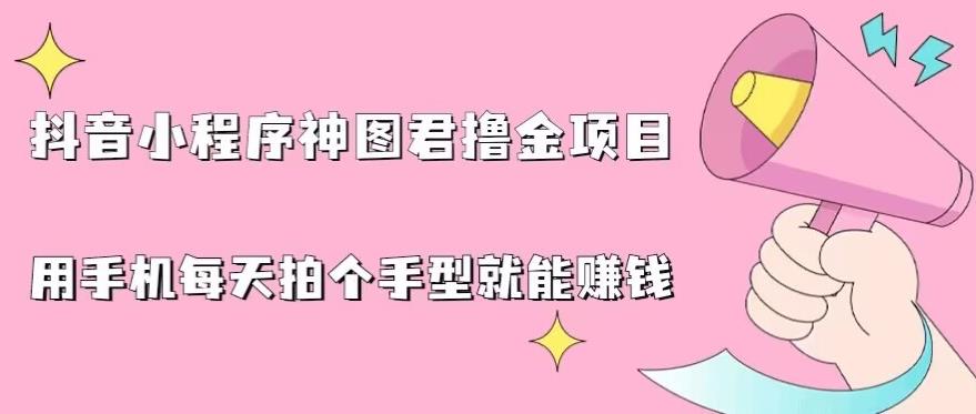 抖音小程序神图君撸金项目，用手机每天拍个手型挂载一下小程序就能赚钱【揭秘】-天天项目库