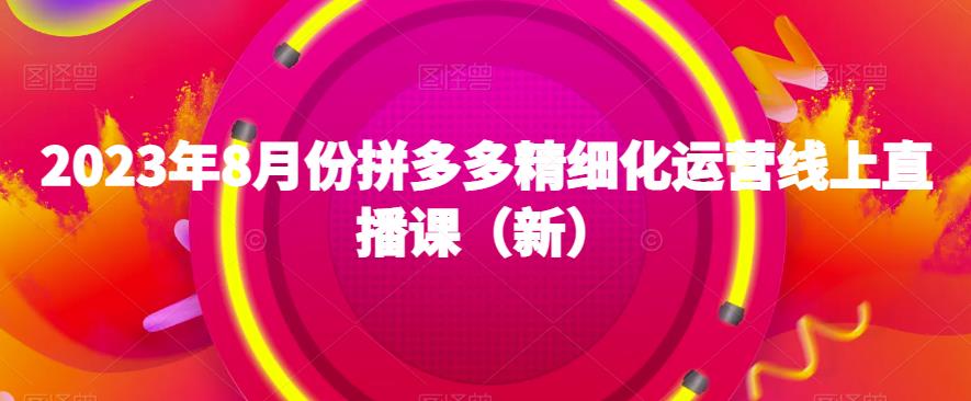 2023年8月份拼多多精细化运营线上直播课（新）-天天项目库