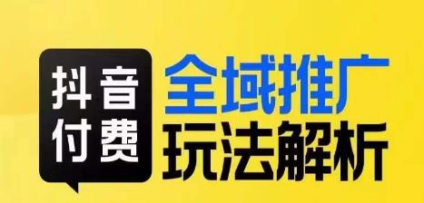 抖音付费全域推广玩法解析，抓住平台红利，小付费撬动大流量-天天项目库