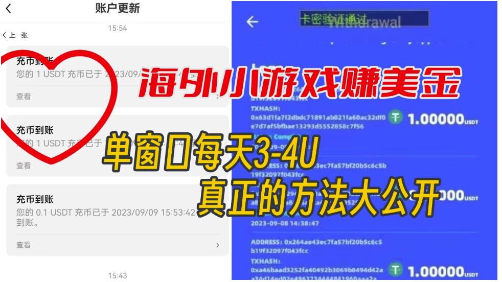 海外小游戏美金项目真正可以达到3-4U单窗口的方法，单台电脑收入300+【揭秘】-天天项目库