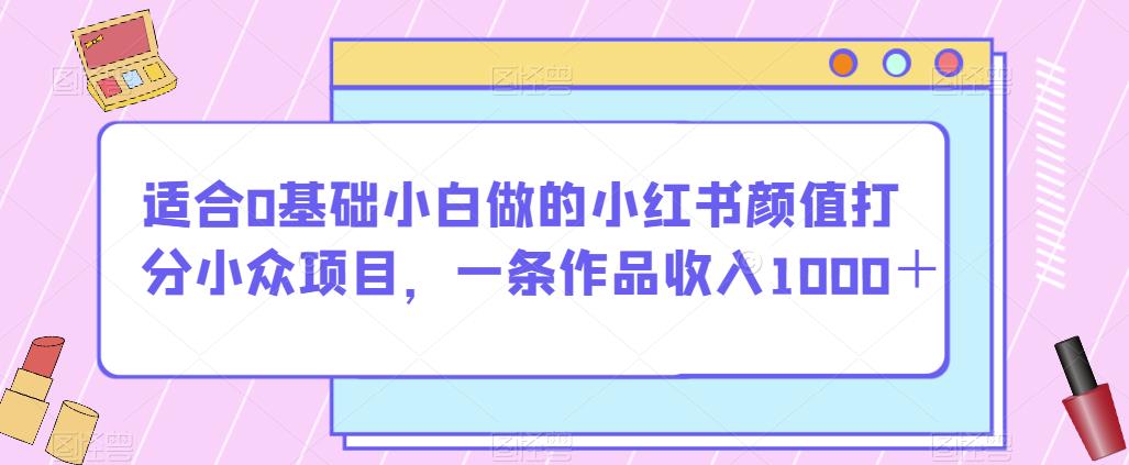 适合0基础小白做的小红书颜值打分小众项目，一条作品收入1000＋【揭秘】-天天项目库