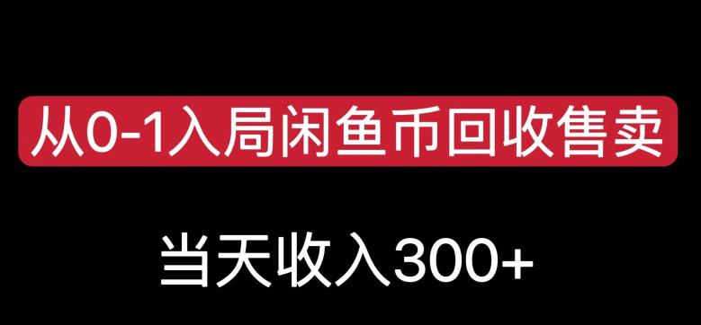 从0-1入局闲鱼币回收售卖，当天变现300，简单无脑【揭秘】-天天项目库