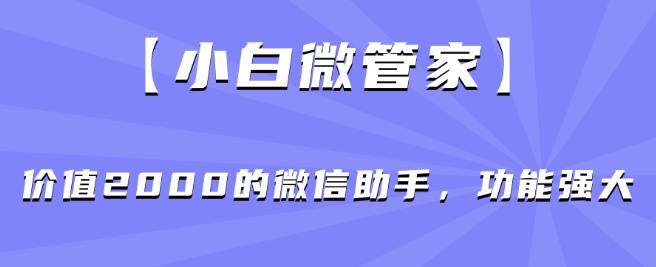 【小白微管家】价值2000的微信助手，功能强大-天天项目库