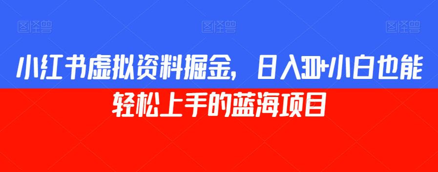 小红书虚拟资料掘金，日入300+小白也能轻松上手的蓝海项目【揭秘】-天天项目库