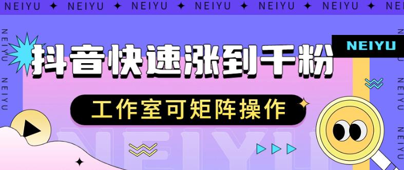 抖音快速涨粉秘籍，教你如何快速涨到千粉，工作室可矩阵操作【揭秘】-天天项目库