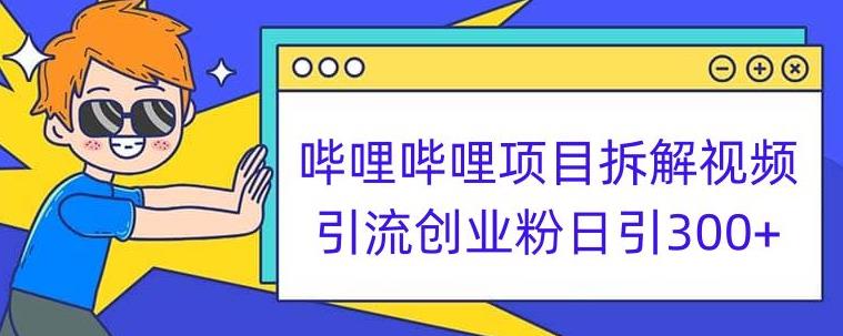 哔哩哔哩项目拆解引流创业粉日引300+小白可轻松上手【揭秘】-天天项目库