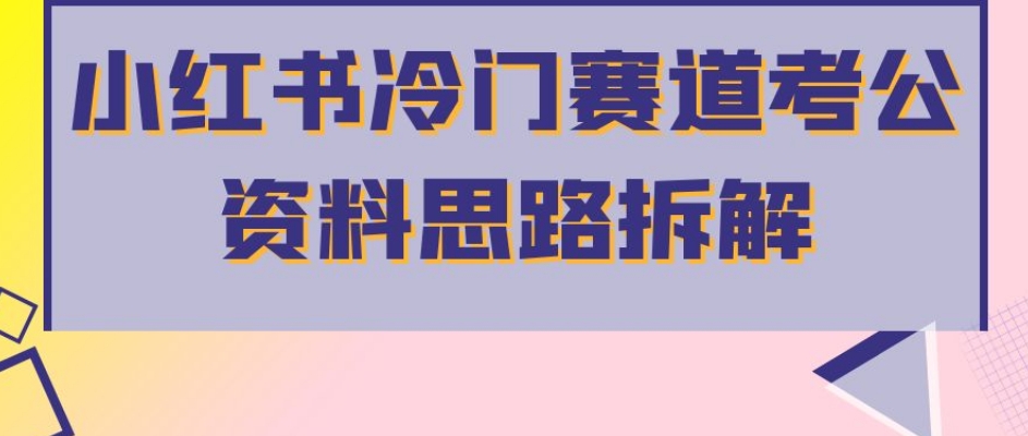 小红书冷门赛道考公资料思路拆解，简单搬运无需操作，转化高涨粉快轻松月入过万-天天项目库