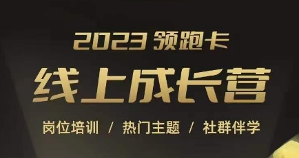 2023领跑卡线上成长营，淘宝运营各岗位培训，直通车、万相台、引力魔方、引流等，帮助突破成长瓶颈-天天项目库