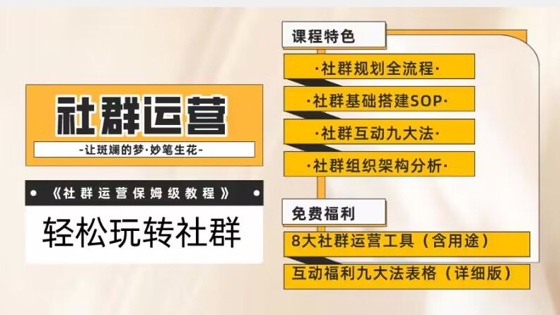 【社群运营】保姆式教程：九大互动法，八款社群运营工具助你轻松玩转社群【揭秘】-天天项目库