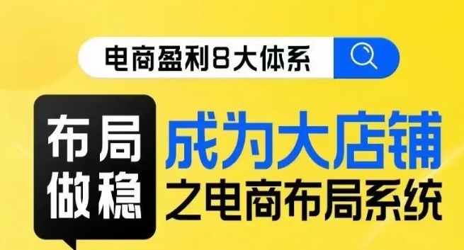 八大体系布局篇·布局做稳，成为大店的电商布局线上课-天天项目库