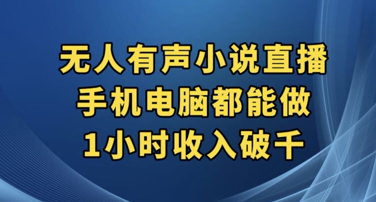 抖音无人有声小说直播，手机电脑都能做，1小时收入破千【揭秘】-天天项目库