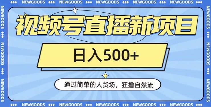 视频号直播新项目，通过简单的人货场，狂撸自然流，日入500+【260G资料】-天天项目库