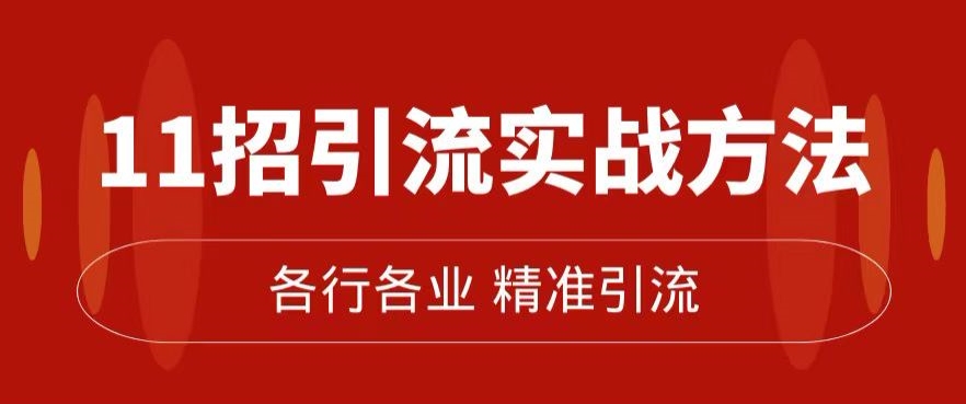 精准引流术：11招引流实战方法，让你私域流量加到爆（11节课完整)-天天项目库