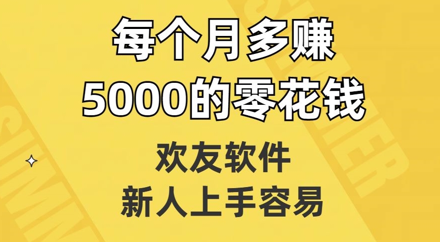 欢友软件，新人上手容易，每个月多赚5000的零花钱【揭秘】-天天项目库