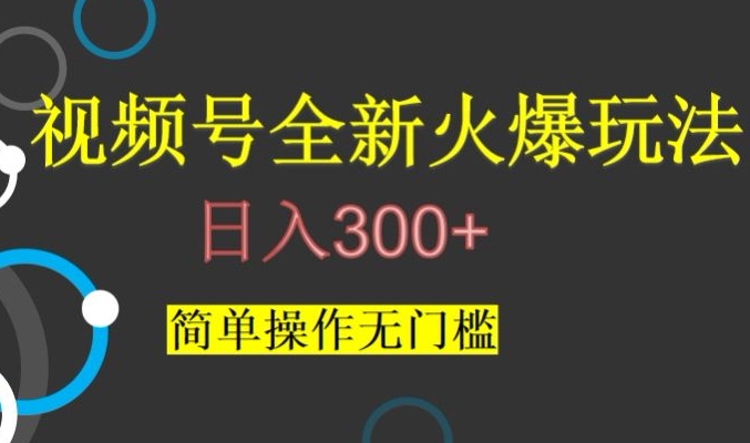 视频号最新爆火玩法，日入300+，简单操作无门槛【揭秘】-天天项目库