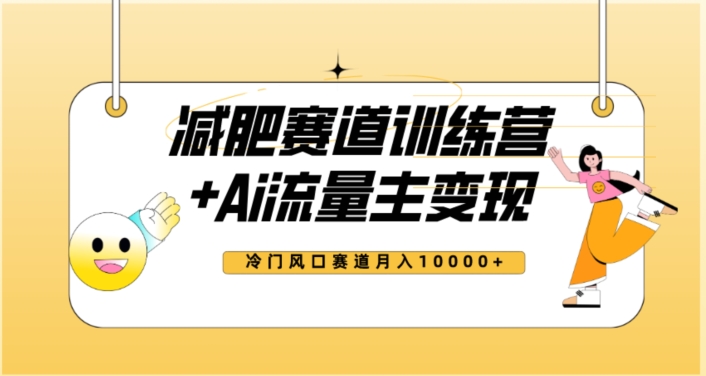 全新减肥赛道AI流量主+训练营变现玩法教程，蓝海冷门赛道小白轻松上手，月入10000+-天天项目库