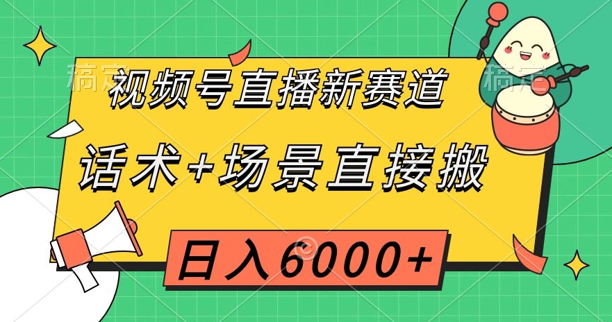 视频号直播新赛道，话术+场景直接搬，日入6000+【揭秘】-天天项目库