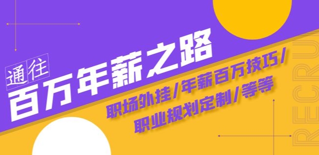 通往百万年薪之路·陪跑训练营：职场外挂/年薪百万技巧/职业规划定制/等等-天天项目库