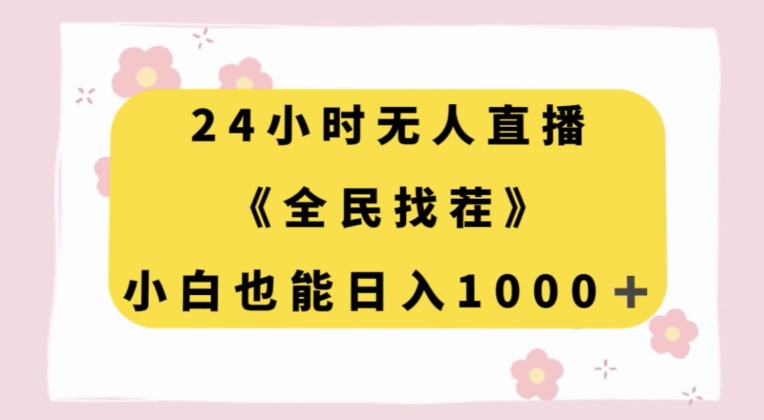 24小时无人直播，全民找茬，小白也能日入1000+【揭秘】-天天项目库