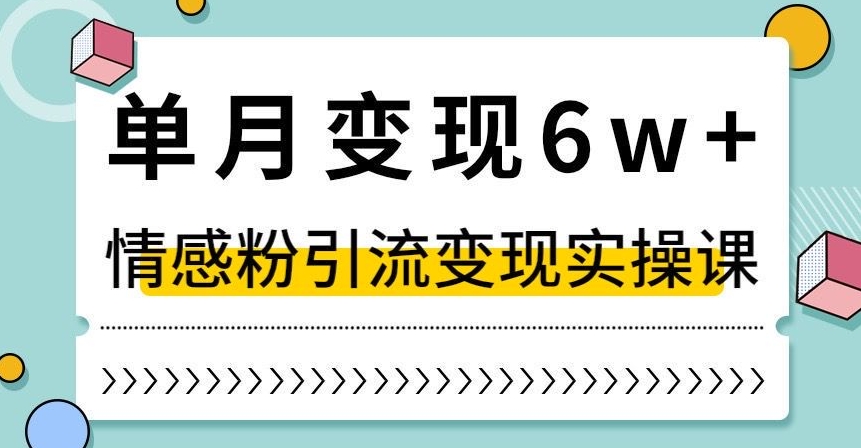 单月变现6W+，抖音情感粉引流变现实操课，小白可做，轻松上手，独家赛道【揭秘】-天天项目库