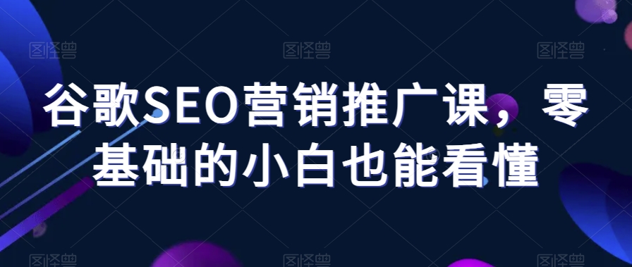 谷歌SEO营销推广课，零基础的小白也能看懂-天天项目库