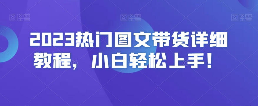 2023热门图文带货详细教程，小白轻松上手！-天天项目库