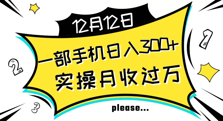 【全网变现首发】新手实操单号日入500+，渠道收益稳定，项目可批量放大【揭秘】-天天项目库