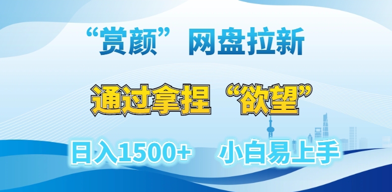 “赏颜”网盘拉新赛道，通过拿捏“欲望”日入1500+，小白易上手【揭秘】-天天项目库