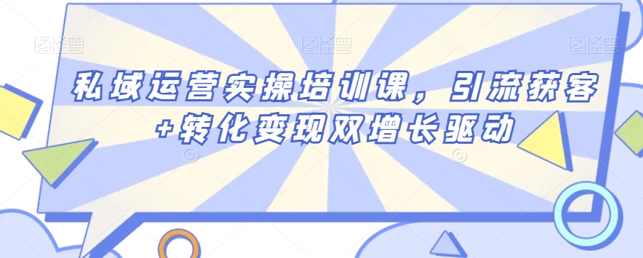 私域运营实操培训课，引流获客+转化变现双增长驱动-天天项目库