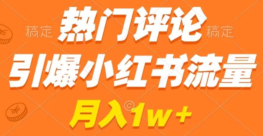 热门评论引爆小红书流量，作品制作简单，商单接到手软【揭秘】-天天项目库