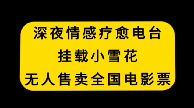 深夜情感疗愈电台，挂载小雪花，无人售卖全国电影票【揭秘】-天天项目库