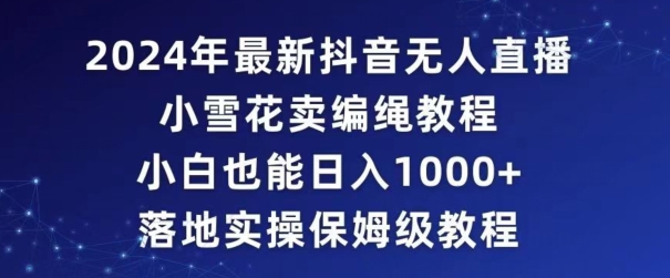 2024年抖音最新无人直播小雪花卖编绳项目，小白也能日入1000+落地实操保姆级教程【揭秘】-天天项目库