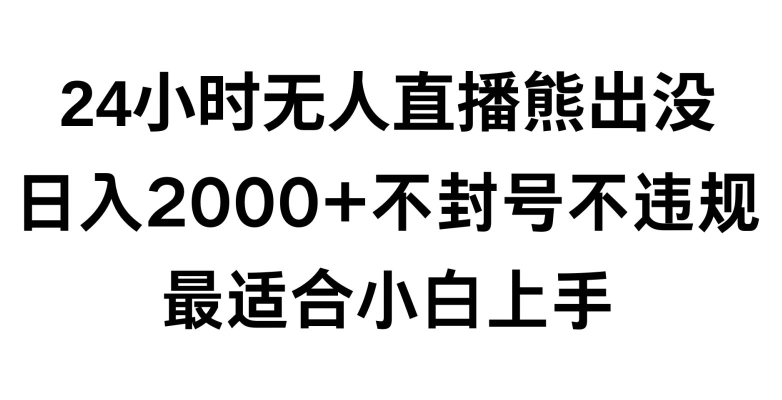 快手24小时无人直播熊出没，不封直播间，不违规，日入2000+，最适合小白上手，保姆式教学【揭秘】-天天项目库