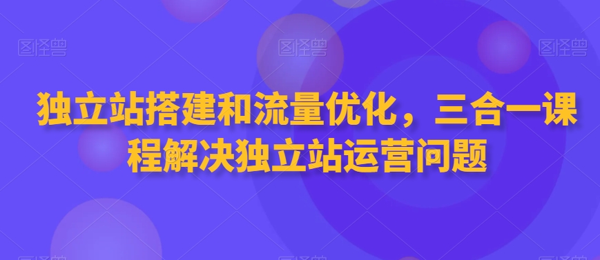 独立站搭建和流量优化，三合一课程解决独立站运营问题-天天项目库