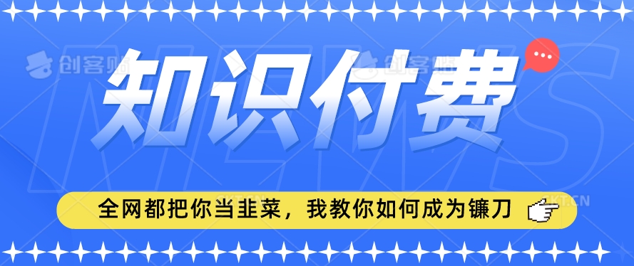 2024最新知识付费项目，小白也能轻松入局，全网都在教你做项目，我教你做镰刀【揭秘】-天天项目库