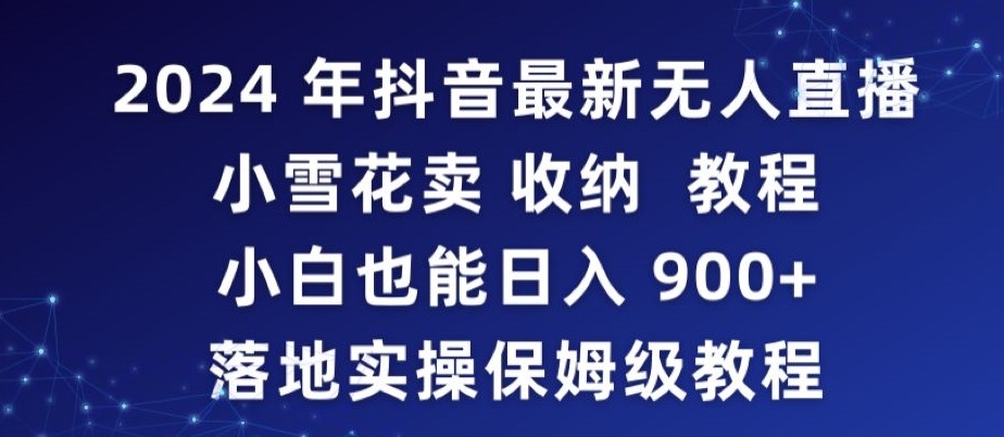 2024年抖音最新无人直播小雪花卖收纳教程，小白也能日入900+落地实操保姆级教程【揭秘】-天天项目库