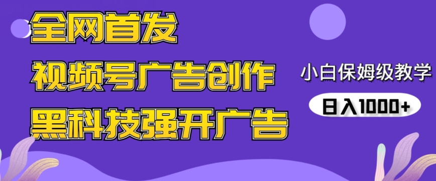 全网首发蝴蝶号广告创作，用AI做视频，黑科技强开广告，小白跟着做，日入1000+【揭秘】-天天项目库