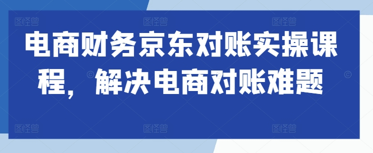 电商财务京东对账实操课程，解决电商对账难题-天天项目库