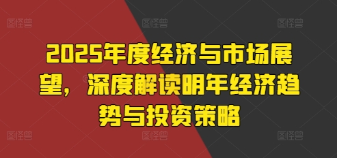 2025年度经济与市场展望，深度解读明年经济趋势与投资策略-天天项目库