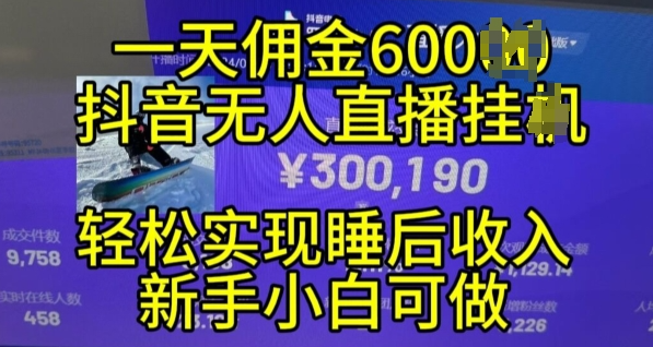 2024年11月抖音无人直播带货挂JI，小白的梦想之路，全天24小时收益不间断实现真正管道收益【揭秘】-天天项目库