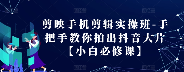 剪映手机剪辑实操班-手把手教你拍出抖音大片【小白必修课】-天天项目库