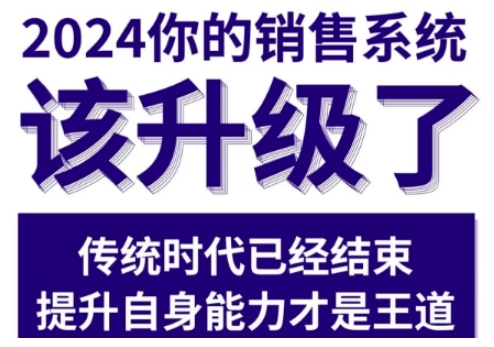 2024能落地的销售实战课，你的销售系统该升级了-天天项目库